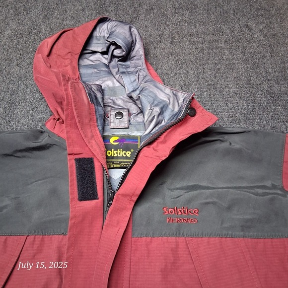 Vintage Solstice Microshed Lightweight Rain Jacket‎ Womens Small Red Hooded - Picture 2 of 9